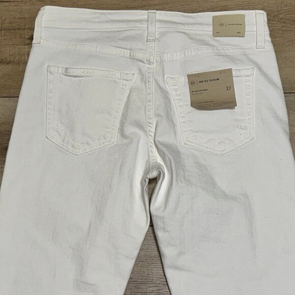 NWT Adriano Goldschmied Ex-Boyfriend Slouchy Slim Jeans Size 27 White Distressed - Picture 7 of 16